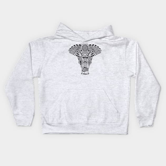 Hmoob Tribal Elephant (Light Colored Tee) Kids Hoodie by VANH